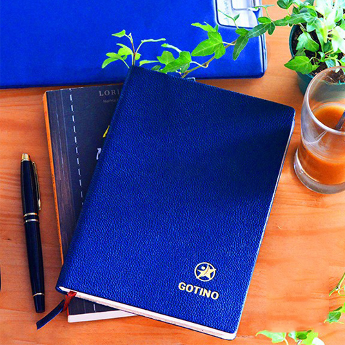 Sổ da may chỉ xanh